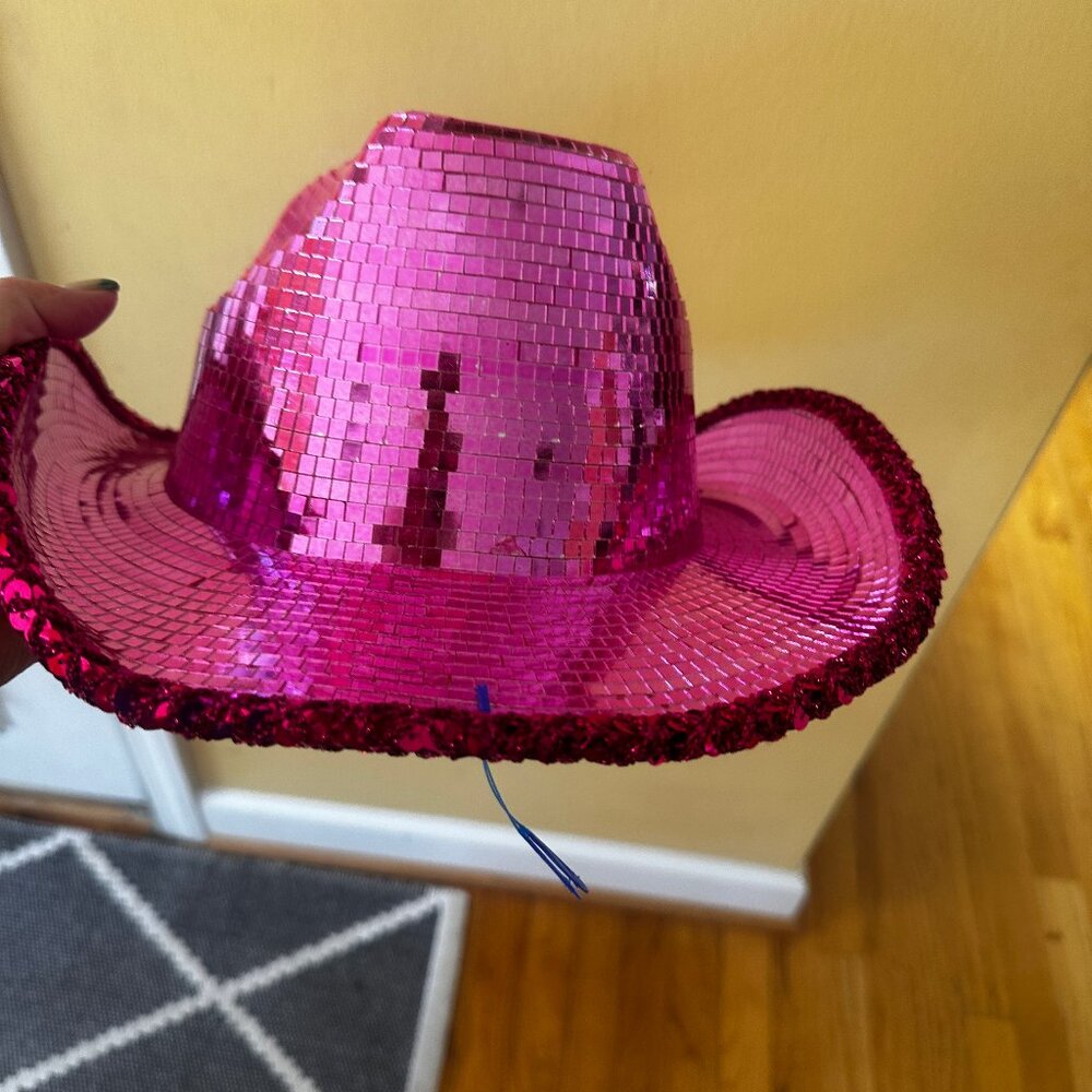 Pink Mirror Disco Ball Cowboy Hat - Picture 6 of 8